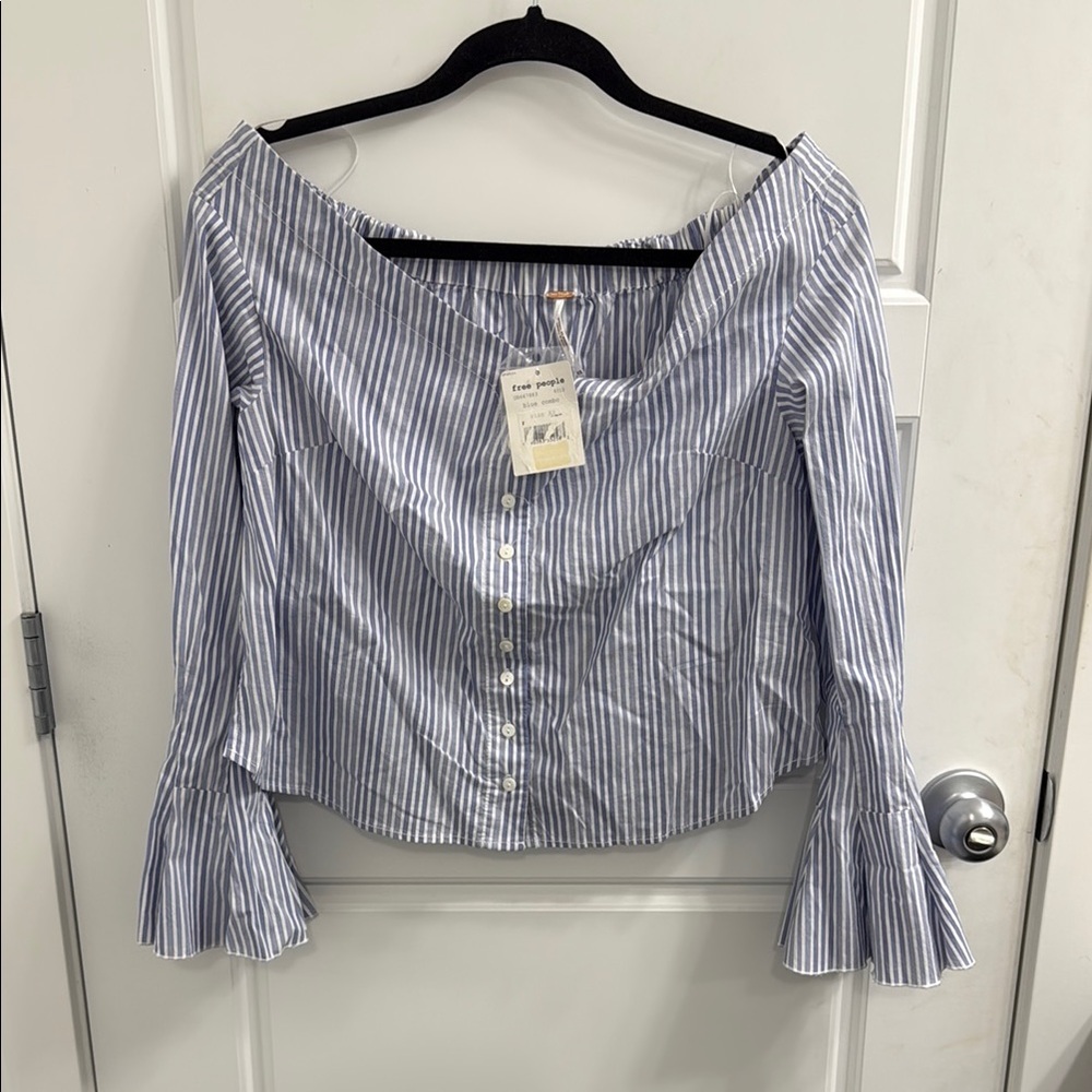 Free People Size XS March To‎ The Beat Off Shoulder Top NWT